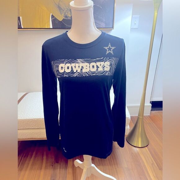 Nike Dri fit womens Dallas Cowboys Dark Blue Long Sleeve Shirt size S - Picture 1 of 6
